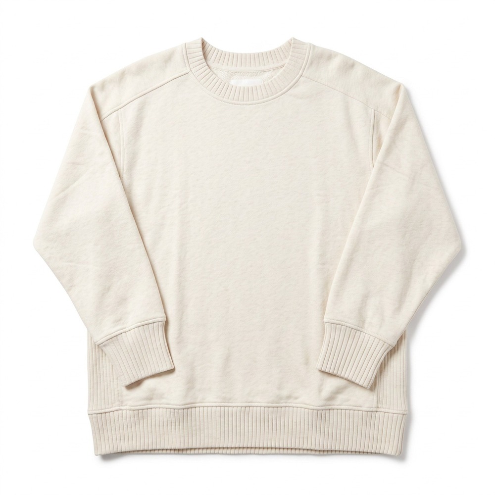Aerie L Cream Womens Oversized Crewneck Sweatshirt Cozy Casual NWT